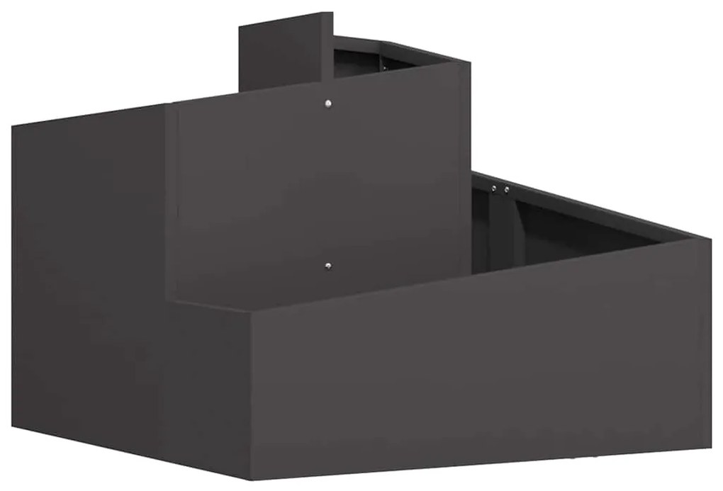 vidaXL Γλάστρα Κήπου Μαύρο 60 x 60 x 50 εκ Ατσάλι