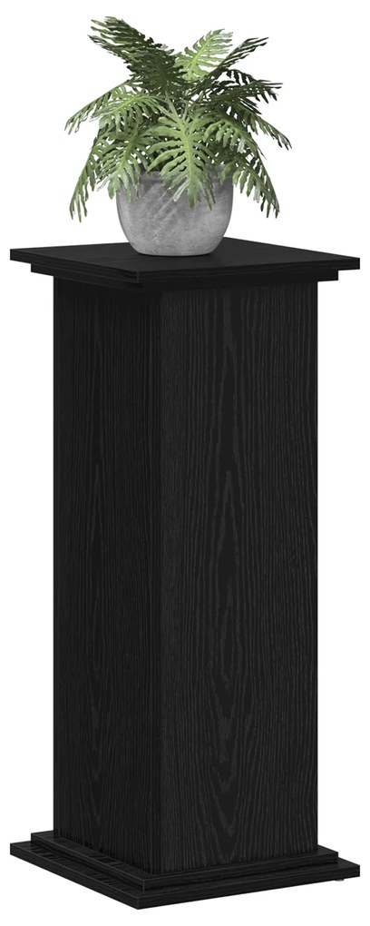 vidaXL Βάση Φυτών Μαύρη Δρυς 33x33x80 εκ. Κατασκευασμένο Ξύλο