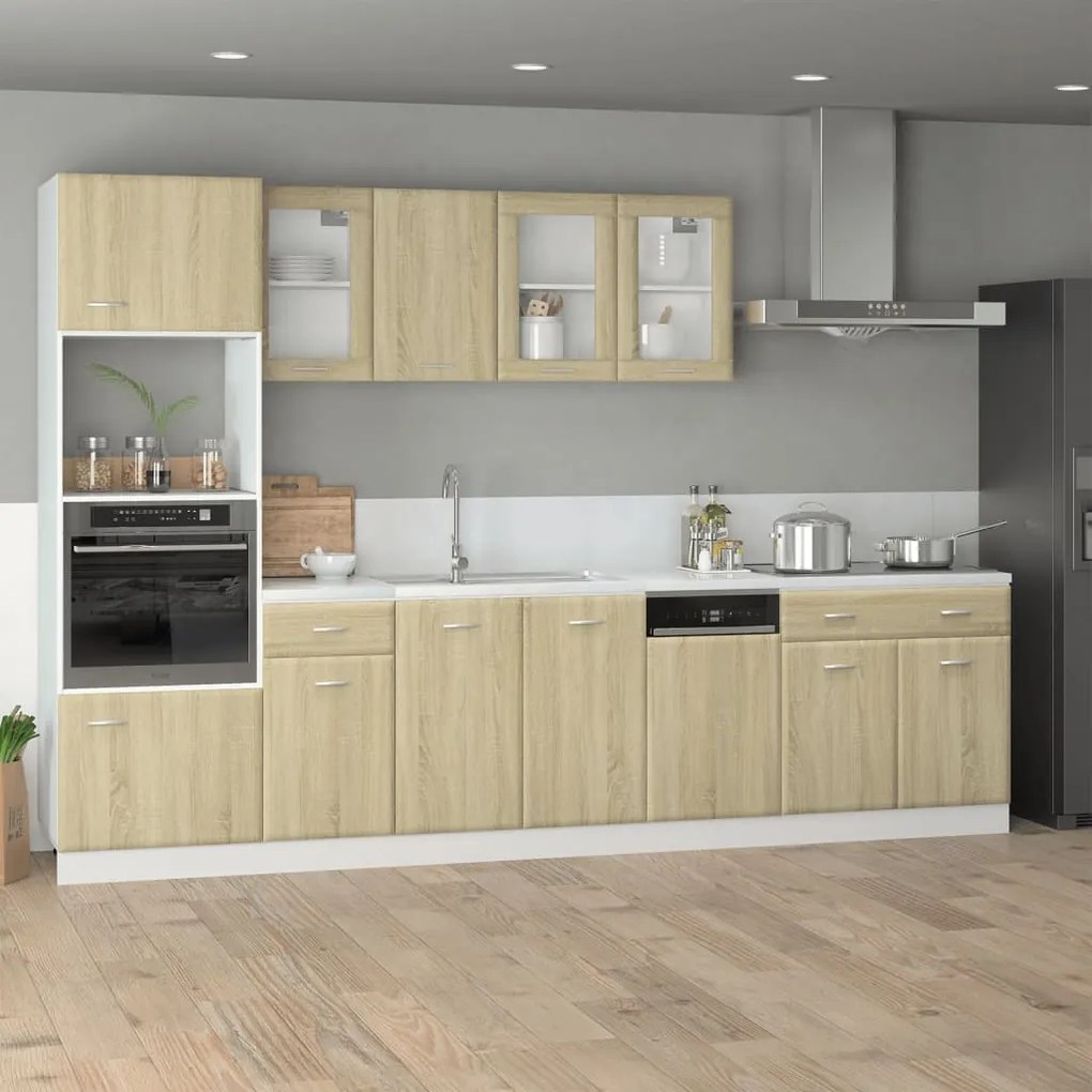 vidaXL Ντουλάπι Κρεμαστό με Τζάμι Lyon Sonoma Δρυς 80x31x60εκ.