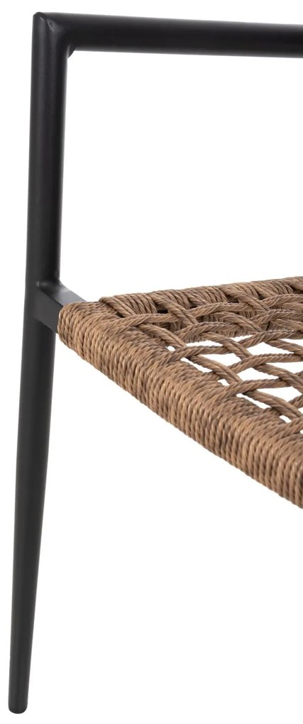 Καρέκλα - Πολυθρόνα TRILAN C6044.02 Μαύρη Αλουμινίου με Φυσικό Συνθετικό Rattan 57x59x85Υεκ. 57x59x85 εκ.