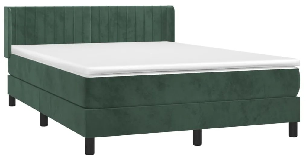 ΚΡΕΒΑΤΙ BOXSPRING ΜΕ ΣΤΡΩΜΑ ΣΚΟΥΡΟ ΠΡΑΣΙΝΟ 140X190ΕΚ. ΒΕΛΟΥΔΙΝΟ 3131078