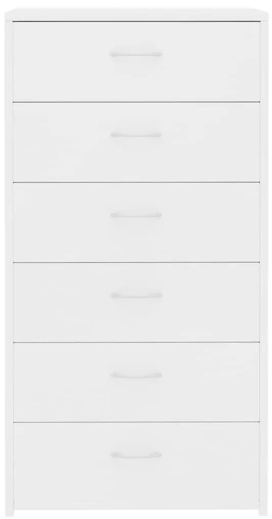 vidaXL Συρταριέρα με 6 Συρτάρια Λευκή 50 x 34 x 96 εκ. από Μοριοσανίδα