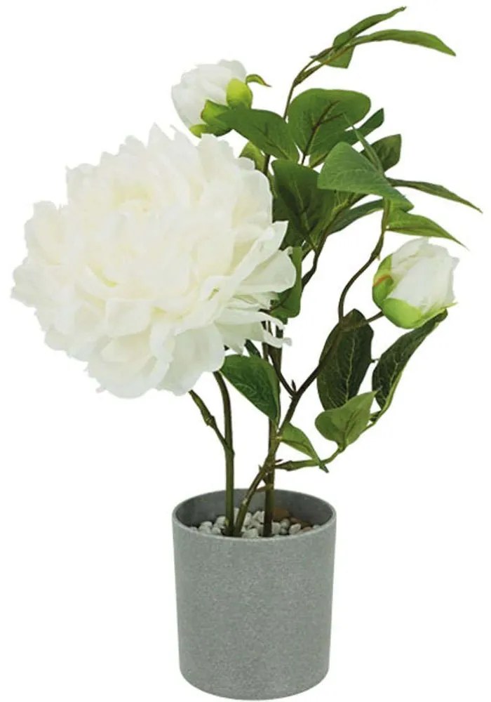 Τεχνητό Φυτό Σε Γλάστρα Παιώνια 04-00-18839 40cm Green-Ecru Marhome Synthetic