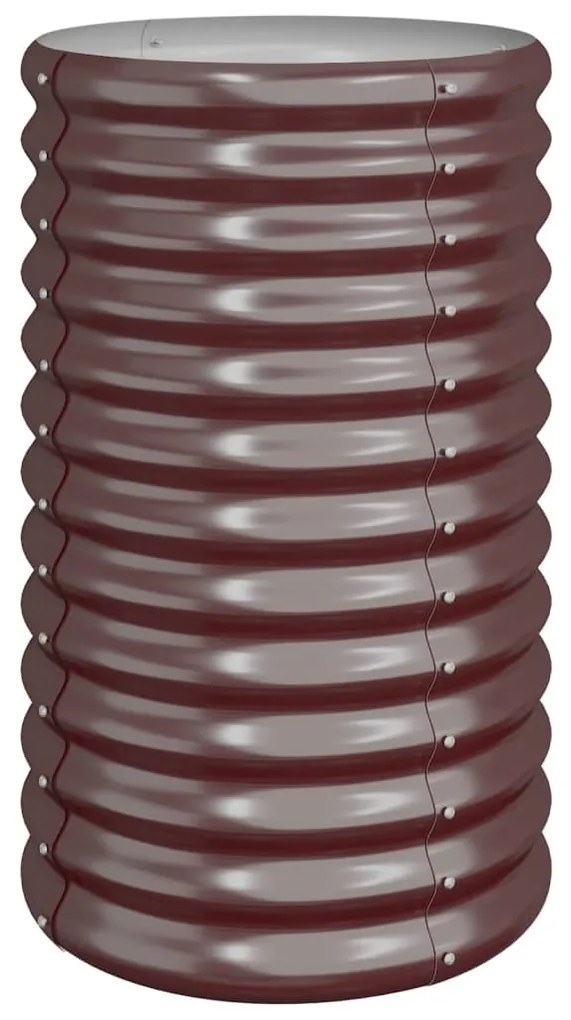 vidaXL Ζαρντινιέρα Καφέ 40x40x68 εκ. Γαλβανισμένος χάλυβας