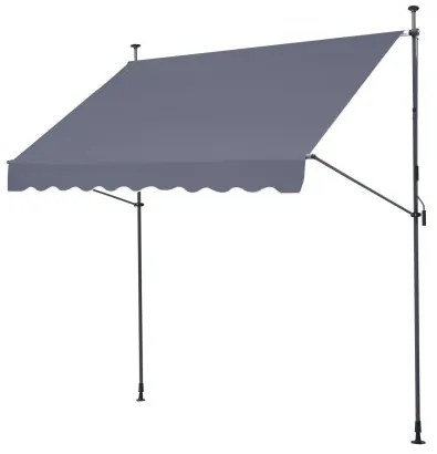 VEVOR 98x47" Patio Awning Retractable Awning Sunshade Shelter with Crank Handle