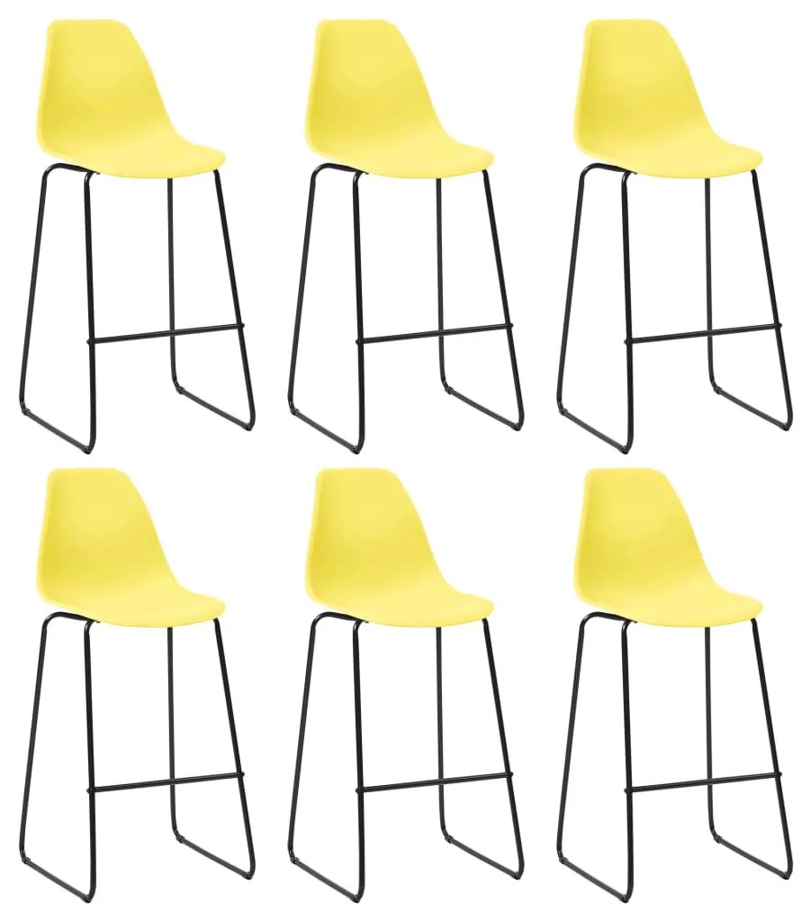 vidaXL Καρέκλες Μπαρ 6 τεμ. Κίτρινες Πλαστικές