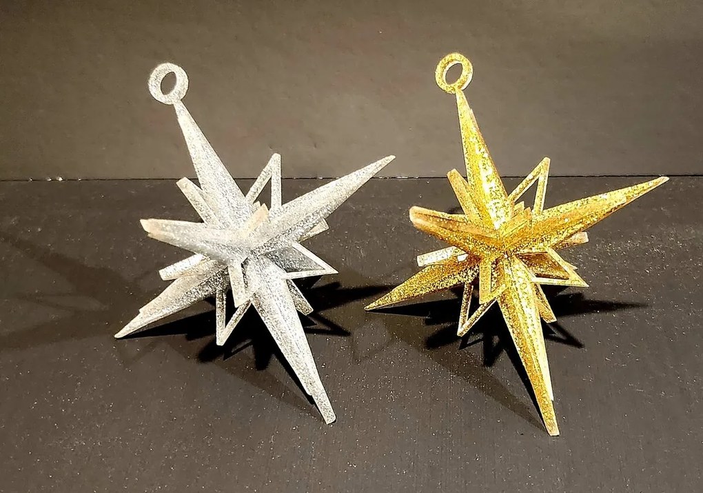 Intra απο ξύλο plywood 3mm-4mm πάχος - Στολίδι Star Of Bethlehem Δίασταση 10x10 cm Intraeaxys-91jd6v51