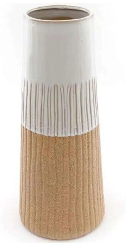 Βάζο Glazed 014.NI1047 33cm Natural-Ecru Ceramic