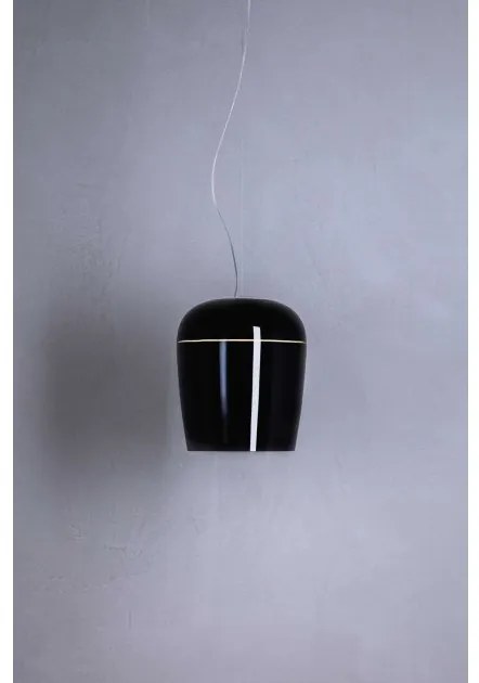 Κρεμαστό Φωτιστικό Οροφής LED 8,5W Dimmable Triac Φυσητό Γυαλί Glossy Φ30cm Tiara S3 Prandina-1A73000513005-Μαύρο 1A73000513005