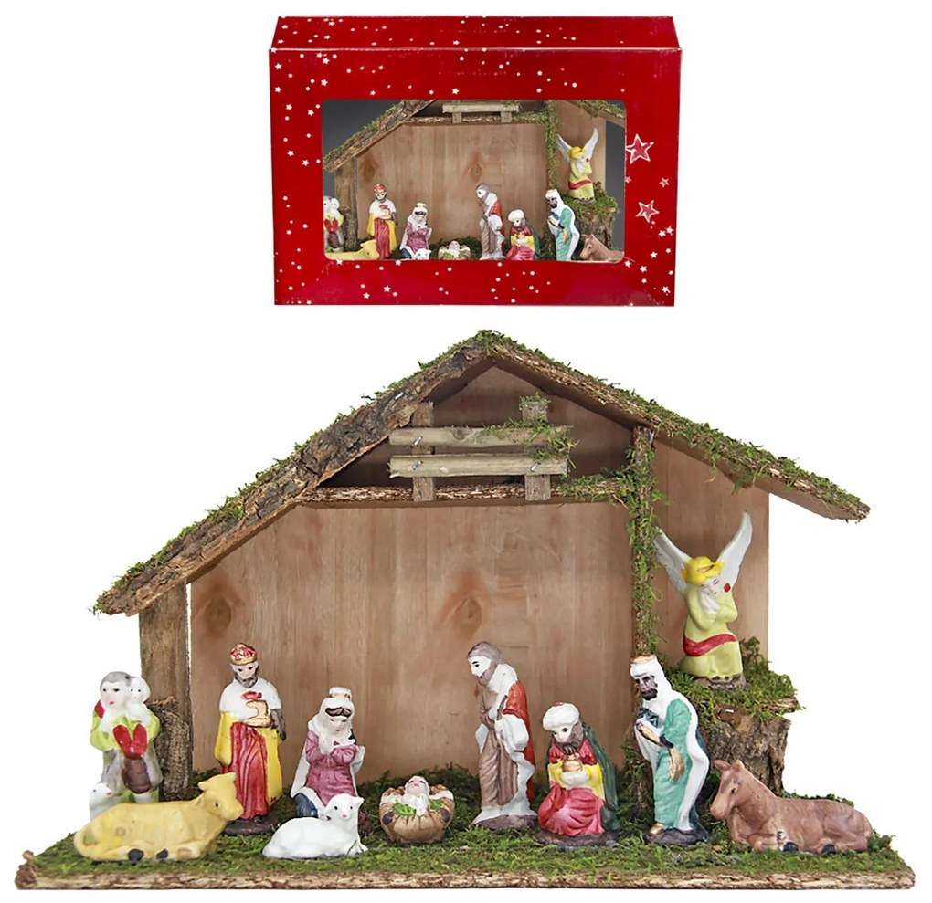 Φάτνη ξύλινη πολύ μεγάλη 37x24cm Xmasfest 113938 93-918