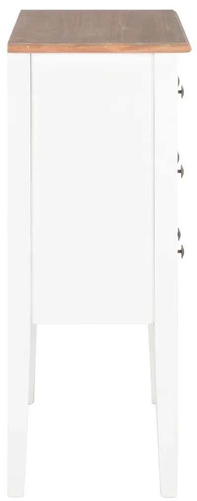 vidaXL Συρταριέρα Λευκή 54 x 30 x 80 εκ. από Μασίφ Ξύλο