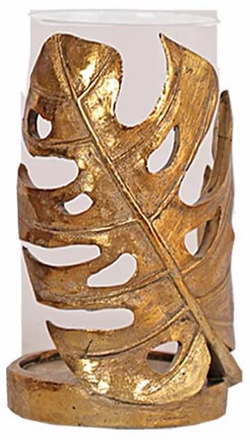 Κηροπήγιο Κεραμικό Χρυσό-Μπρονζέ Art Et Lumiere Φ14x23εκ. 35031