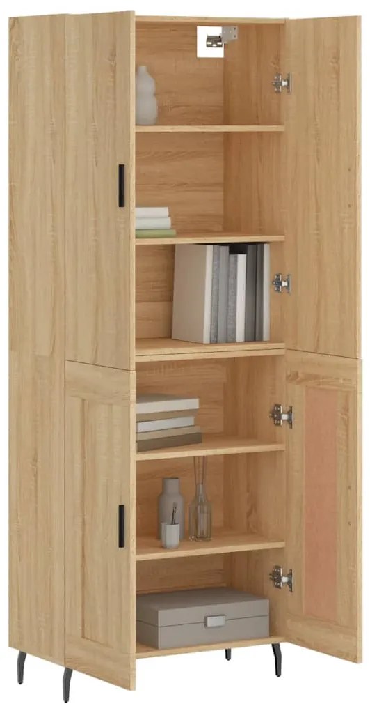 vidaXL Ντουλάπι Sonoma δρυς 69,5 x 34 x 180 εκ. από Επεξεργασμένο Ξύλο
