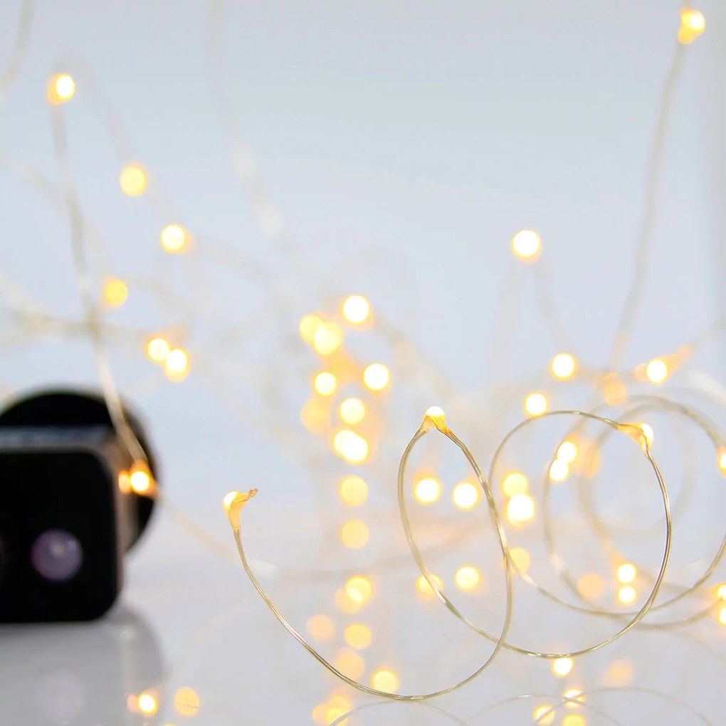 Διακοσμητική Γιρλάντα Με 100 Mini LED Φωτάκια &amp; 8 Προγράμματα Eurolamp 600-11741