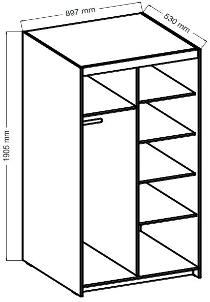 Ντουλάπα Ester 2D3S-Sonoma Oak