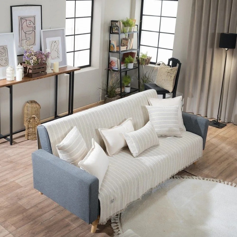 Ριχτάρι Jersey 01 Ecru Teoran Armchair Ακρυλικό,Βαμβάκι, Polyester