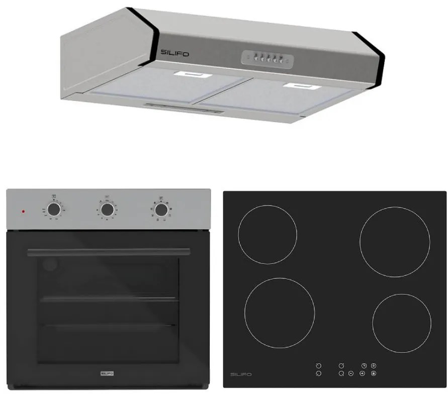 SILIFO ΣΕΤ ΦΟΥΡΝΟΣ SF6008 INOX + ΕΣΤΙΑ ΚΕΡΑΜΙΚΗ SF6821HV4 + ΑΠΟΡΡΟΦΗΤΗΡΑΣ ΕΛΕΥΘΕΡΟΣ SF6683 INOX 2 ΜΟΤΕΡ 60CM (4 ΕΤΗ ΕΓΓΥΗΣΗ ΕΛΛΗΝΙΚΗΣ ΑΝΤΙΠΡΟΣΩΠΕΙΑΣ) SILIFO 999-002-92264