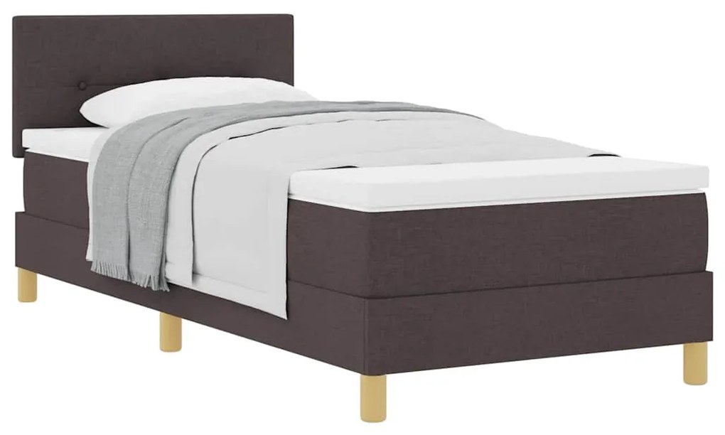 vidaXL Κρεβάτι box spring με στρώμα με στρώμα Σκούρο καφέ Σκούρο καφέ