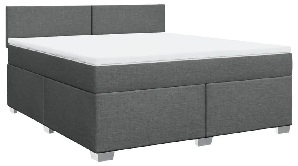 ΚΡΕΒΑΤΙ BOXSPRING ΜΕ ΣΤΡΩΜΑ ΣΚΟΥΡΟ ΓΚΡΙ 180X200 ΕΚ ΥΦΑΣΜΑΤΙΝ 3288261