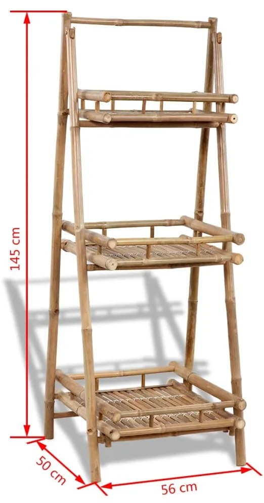 vidaXL Ραφιέρα Φυτών Πτυσσόμενο 2 Επιπέδων από Μπαμπού