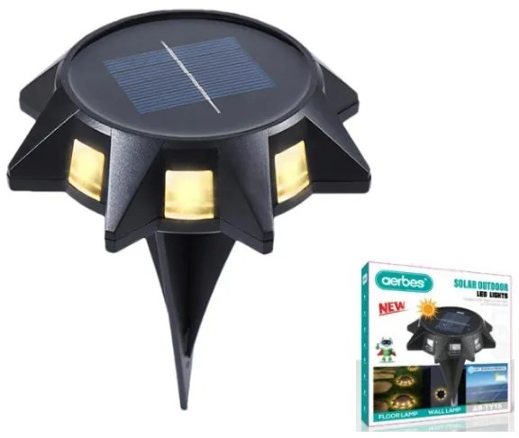 Ηλιακό επαναφορτιζόμενο φως κήπου LED  μαύρο AB-TY15 AERBES Aerbes