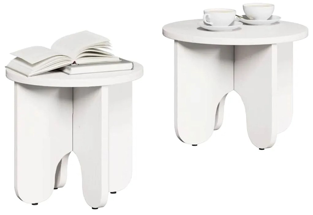 vidaXL Τραπεζάκι σαλονιού 2 pcs Λευκό 39.5 x 39.5 x 30 εκ.