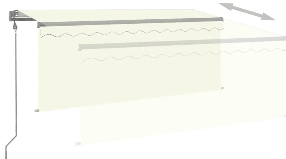 vidaXL Τέντα Συρόμενη Αυτόματη με Σκίαστρο Κρεμ 3,5 x 2,5 μ.