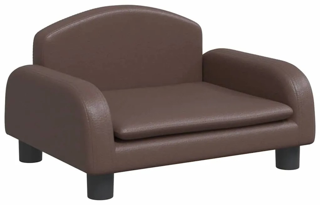 vidaXL Καναπές Παιδικός Καφέ 50 x 40 x 30 εκ. από Συνθετικό Δέρμα