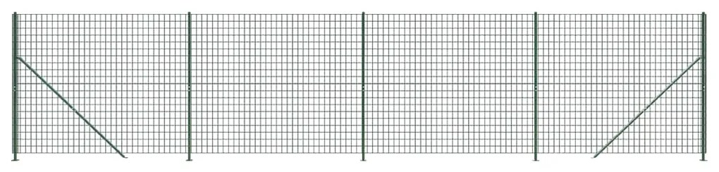 vidaXL Συρματόπλεγμα Περίφραξης Πράσινο 1,6x10 μ. με Βάσεις Φλάντζα