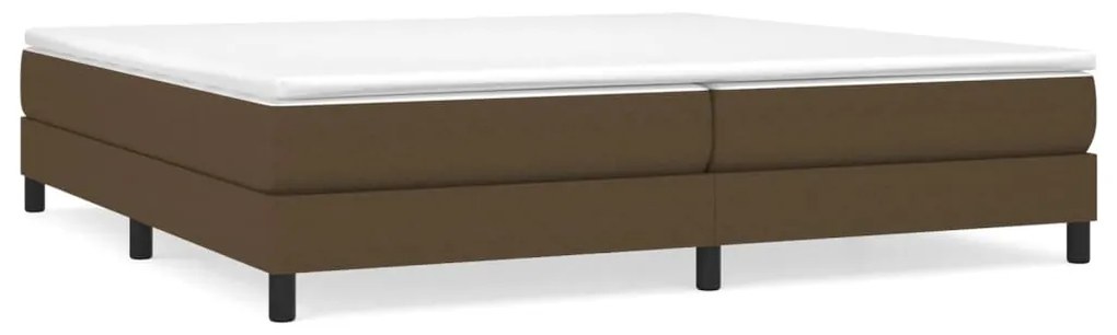 vidaXL Κρεβάτι Boxspring με Στρώμα Σκούρο Καφέ 200x200 εκ. Υφασμάτινο