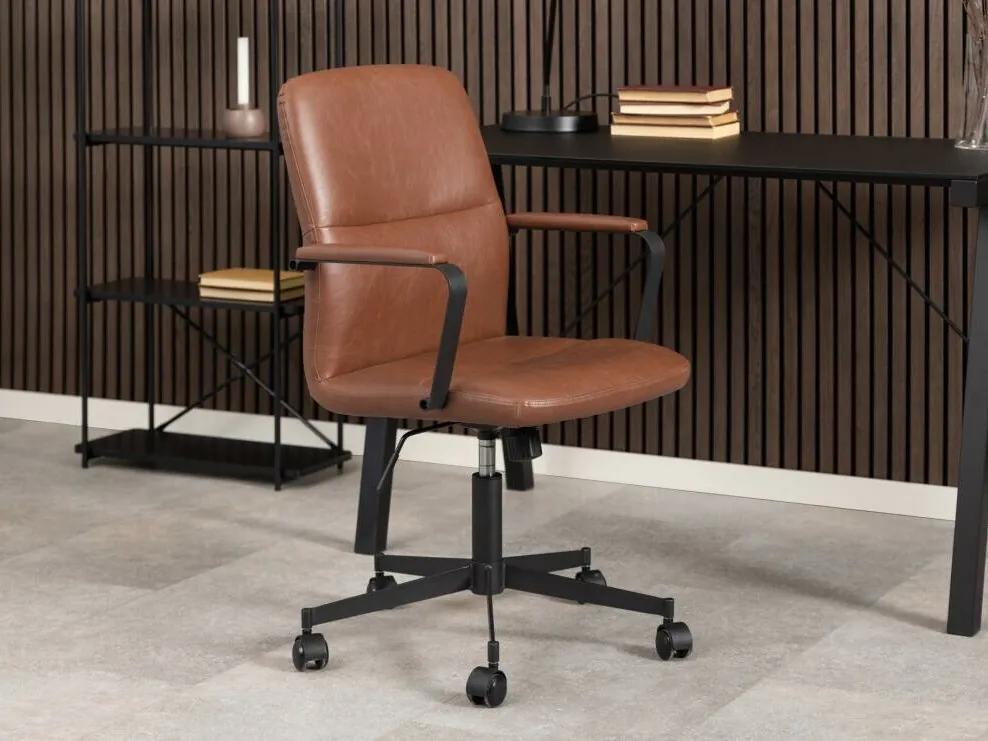 Καρέκλα γραφείου Oakland 959, Μαύρο, Καφέ, 90x57x60cm, 12 kg, Με μπράτσα, Με ρόδες, Μηχανισμός καρέκλας: Κλίση | Epipla1.gr