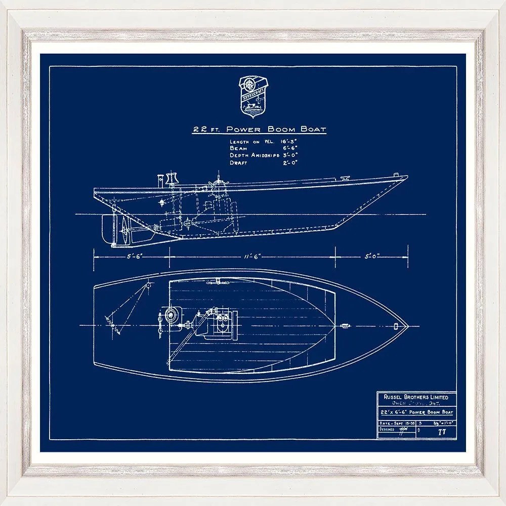 Κάδρο Tugboats Blueprints Ii Fa13402 70X50Cm Blue Mindthegap Οριζόντιοι Ξύλο
