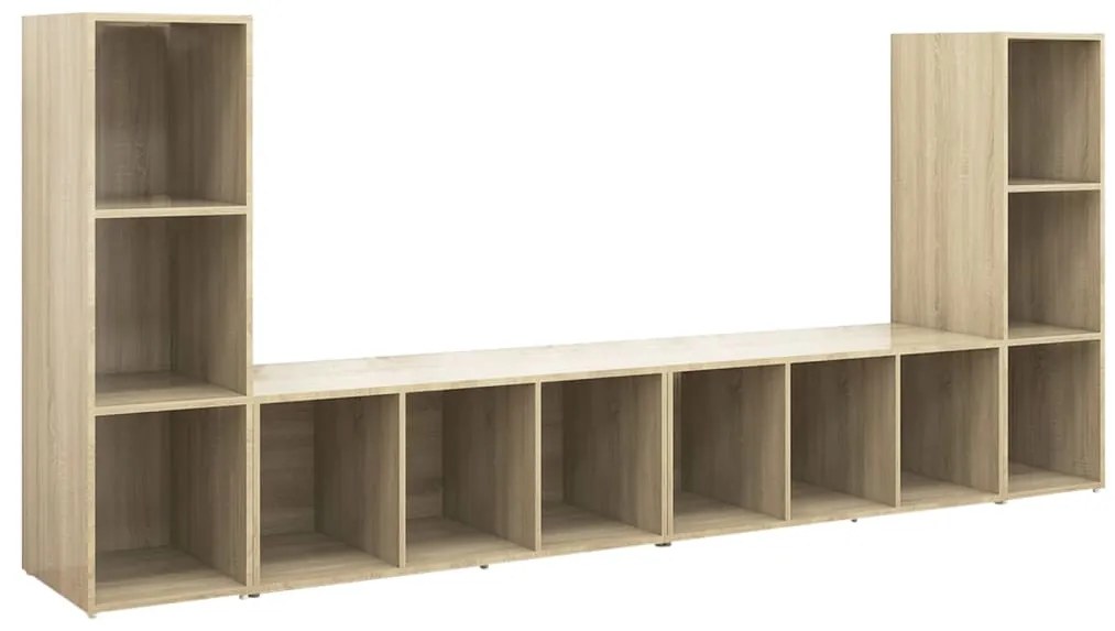 vidaXL Έπιπλα Τηλεόρασης 4 τεμ. Sonoma Δρυς 107x35x37 εκ. Μοριοσανίδα