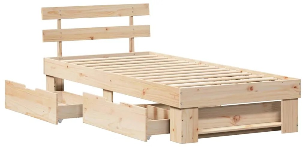 vidaXL Σκελετός Κρεβατιού Φυσικό 80 x 200 cm Στερεά ξυλεία πεύκου