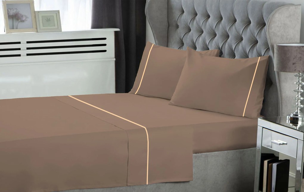 Σετ Σεντόνια Polycotton Υπέρδιπλα 240x270εκ. Light Brown Le Blanc 7005950-21