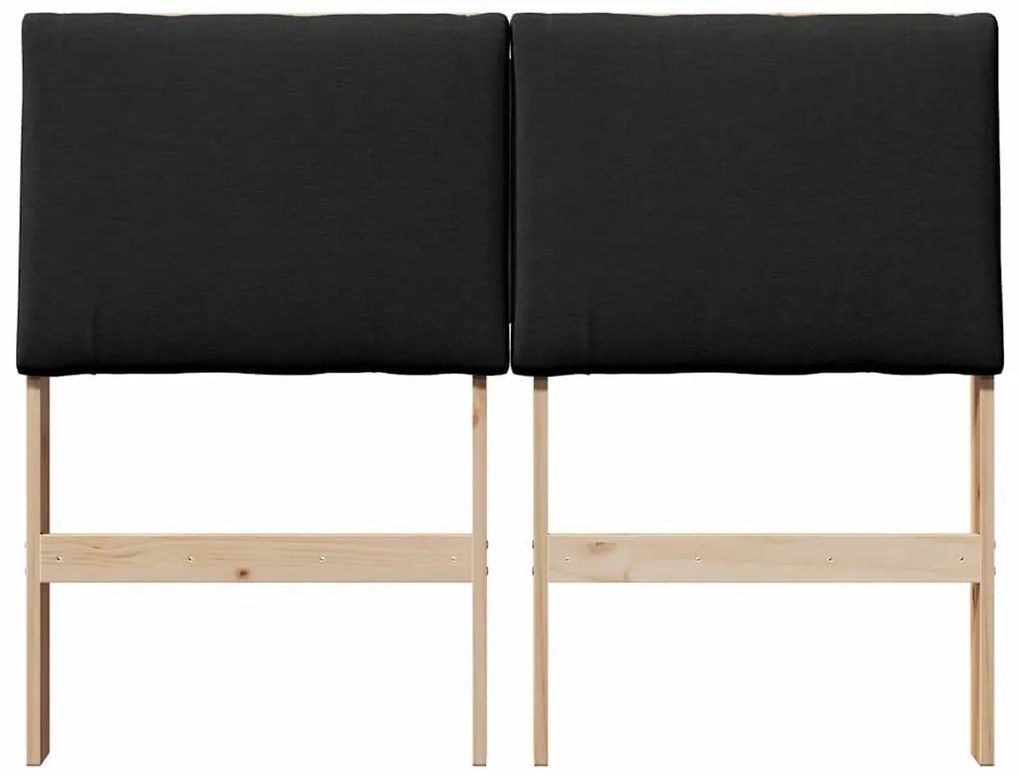 vidaXL Ταπετσαρισμένο κεφαλάρι Μαύρο 120 cm Στερεά ξυλεία πεύκου