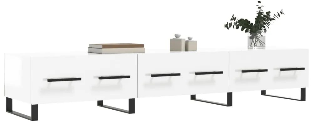 vidaXL Έπιπλο Τηλεόρασης Γυαλ. Λευκό 150x36x30 εκ. Επεξεργασμένο Ξύλο