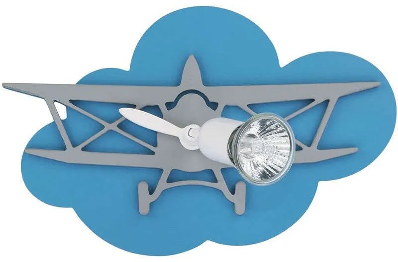 Φωτιστικό Τοίχου Παιδικό Plane I 6902 Blue-Grey Nowodvorski Plastic