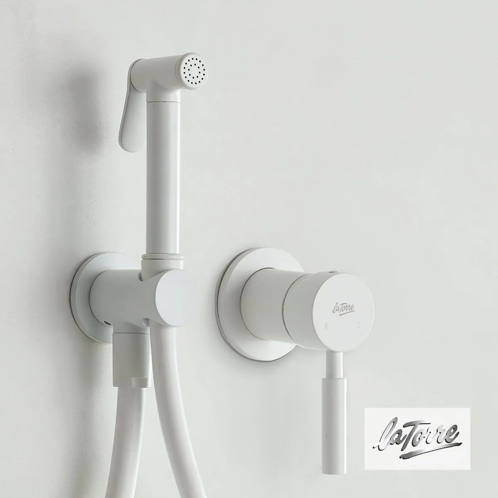 Σύστημα Μπιντέ με Μίκτη Εντοιχισμού Ζεστό-Κρύο, Flush-Mix Τech La Torre White Matt 12211-300