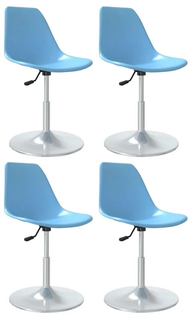 Καρέκλες Τραπεζαρίας Περιστρεφόμενες 4 τεμ. Μπλε Πολυπροπυλένιο - Μπλε
