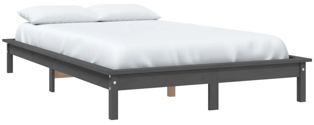 vidaXL Πλαίσιο Κρεβατιού Γκρι 120 x 200 εκ. από Μασίφ Ξύλο Πεύκου