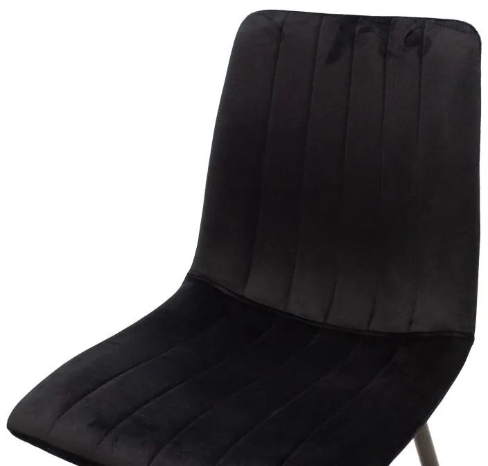 Καρέκλα Τραπεζαρίας Noor σε Μαύρο Βελούδο και Μεταλλικό πόδι 44x53x86εκ. 4αδα 44x53x86 εκ.