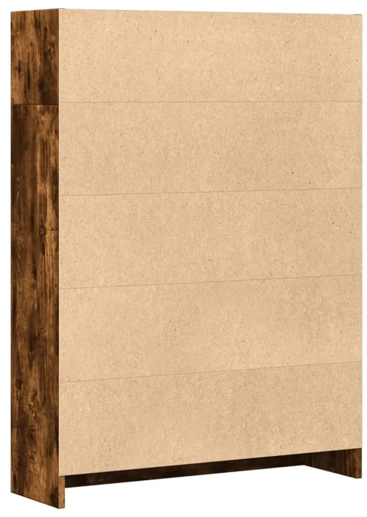 vidaXL Βιβλιοθήκη Καπνιστή Δρυς 80x24x109 εκ. από Επεξεργασμένο Ξύλο