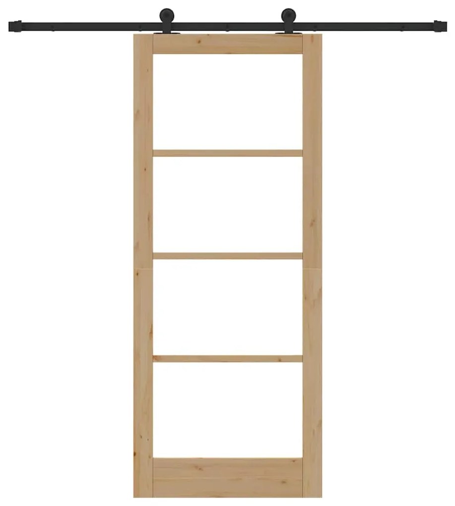 vidaXL Συρόμενη Πόρτα ORKDAL Καφέ 86 x 211 cm Ξύλο και μέταλλο