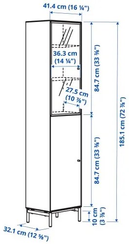 BOASTAD ψηλό ντουλάπι, 41x185 cm 505.070.06