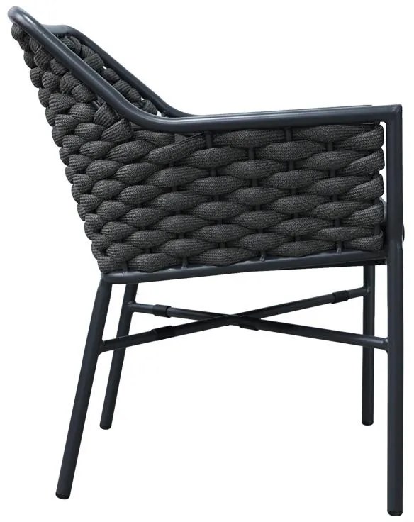 Καρέκλα - Πολυθρόνα Ortegia αλουμινίου-pp στοιβαζόμενη με γκρι σκελετό και μαξιλάρι 57x62x82 εκ. 57x62x82 εκ.