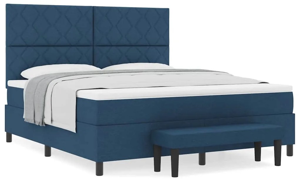 vidaXL Κρεβάτι με ελατήρια με στρώμα Μπλε 180 x 200 cm ύφασμα