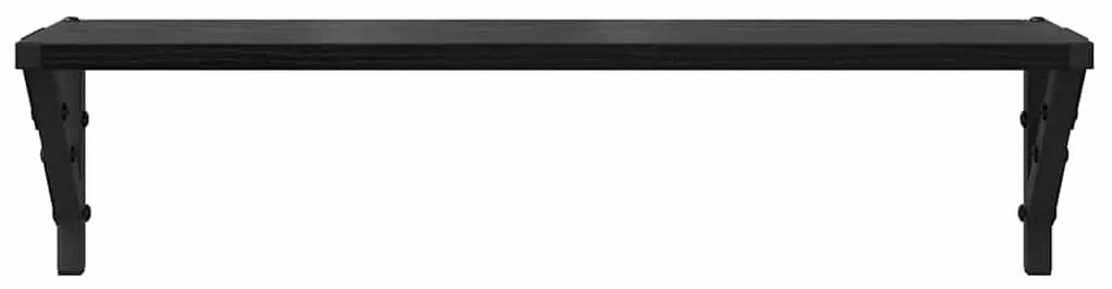 vidaXL Ράφια Τοίχου με ράφι 2 pcs Μαύρη Οξυά 60 x 15 x 15,5 cm