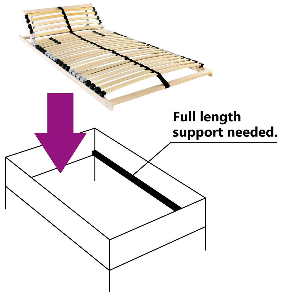 vidaXL Στιβαρό Κρεβάτι με Σλάντα Καφέ 100 x 190 cm Στερεό Ξύλο Μηλιάς