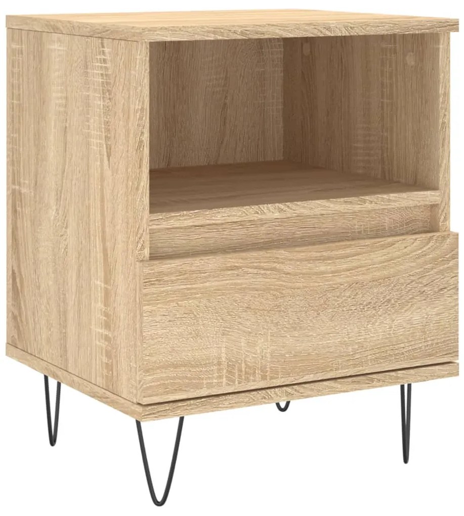 vidaXL Κομοδίνο Sonoma Δρυς 40 x 35 x 50 εκ. από Επεξεργ. Ξύλο